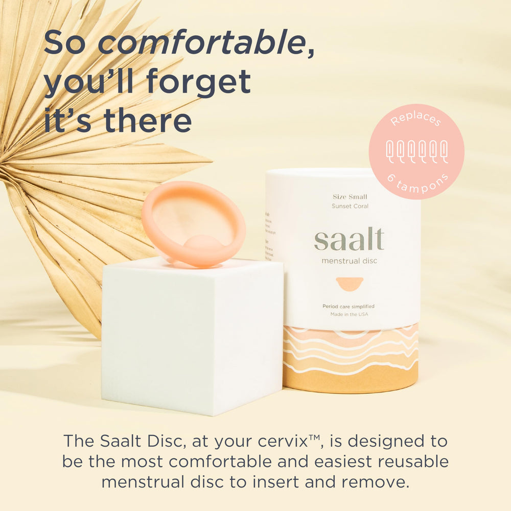 Saalt Disc removal notch enables easy removal and hygiene.