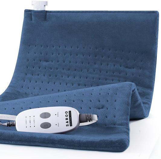 SAROO heating pad back-pain-relief closeup with even warmth distribution for comfort