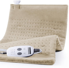 SAROO heating pad with soft velvet cover delivers soothing warmth.