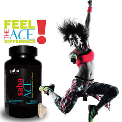 Saba ACE daily-use capsules displayed on a desk