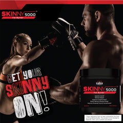 Packaging of Saba Skinny 5000 on a desk for daily use.