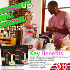 Saba ToppFast vanilla label close-up highlighting the nutrition details.