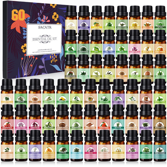 SACATR essential oil set with 60 bottles in a box for aroma diffusion