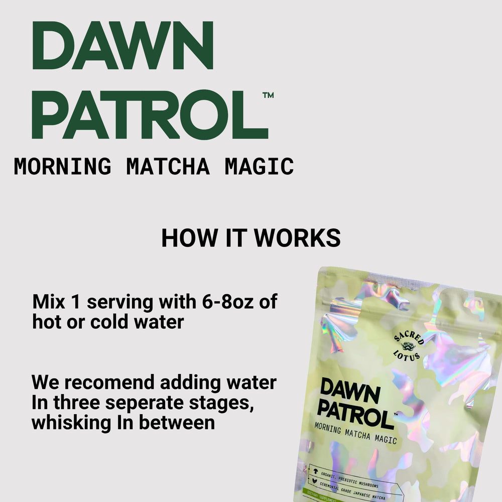 Sacred Lotus coconut milk powder mixer for creamy latte texture.