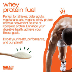 Safari Nu whey transparent blend label displaying exact ingredients.