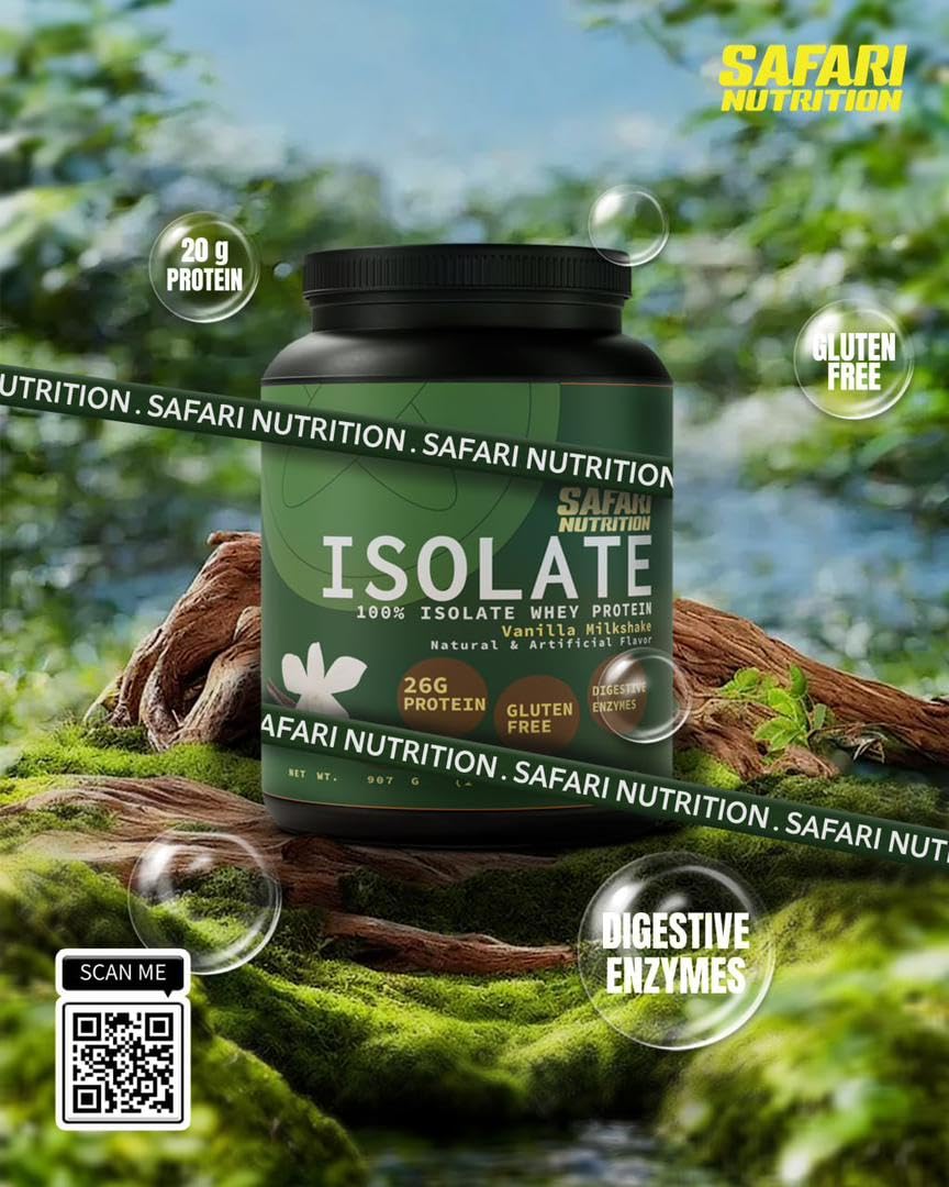 Safari Nutrition Isolate Vanilla hero shot, ideal post-workout recovery