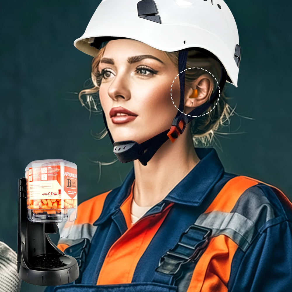 SAFEBUILDER ear-plugs-in-use illustrate practical on-site protection