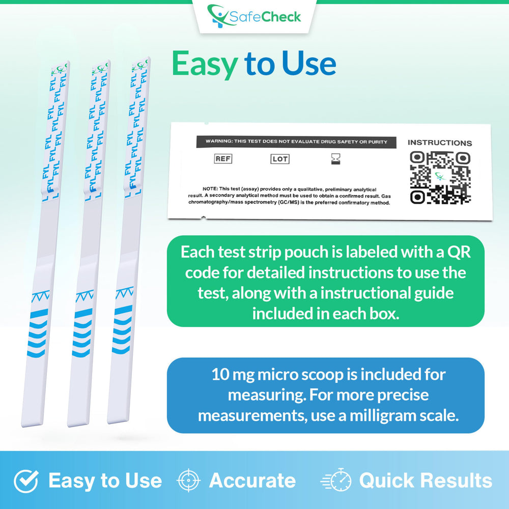 SafeCheck fentanyl test strip urine testing during on-the-go checks.