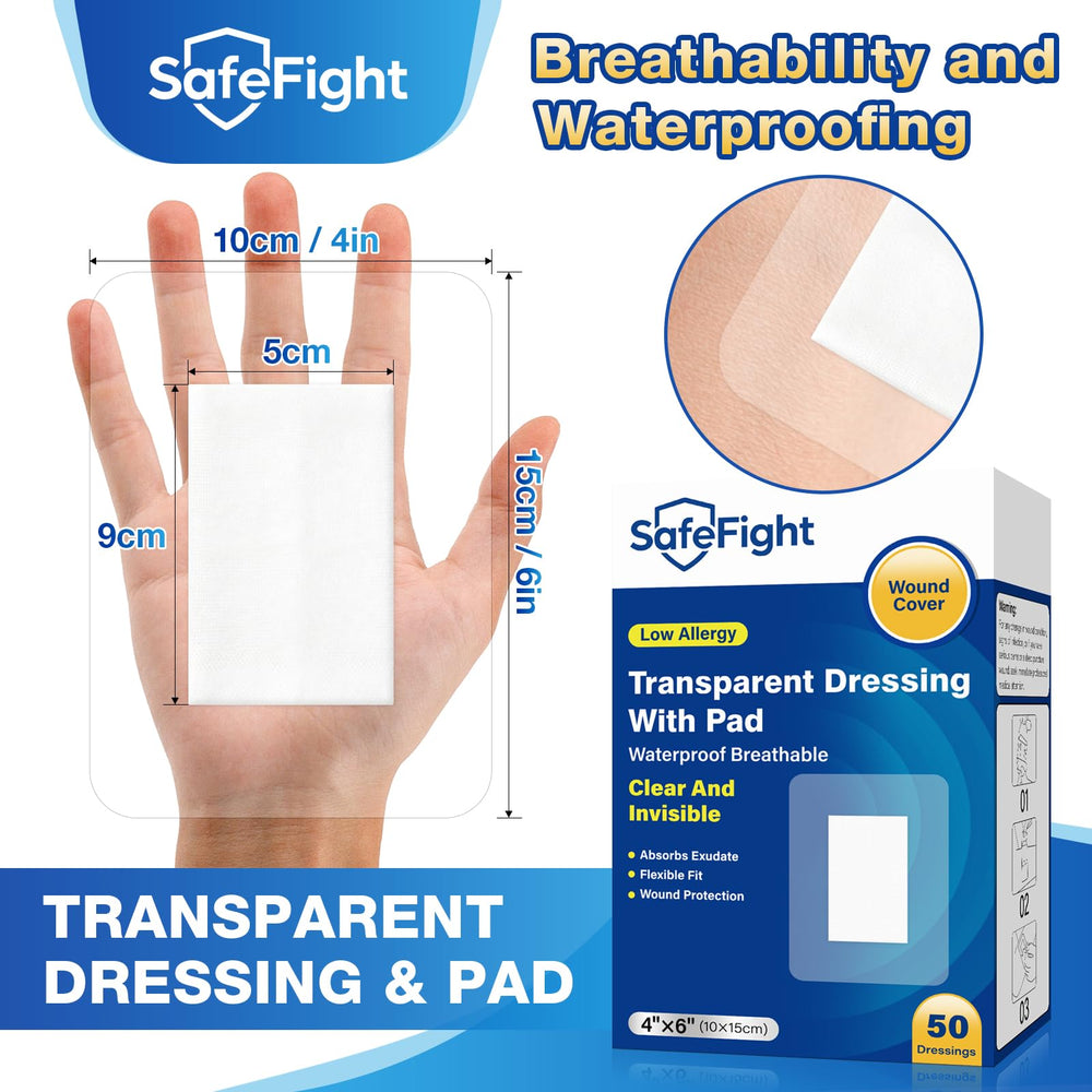 SafeFight waterproof adhesive dressing in shower keeps wounds clean and barrier intact.