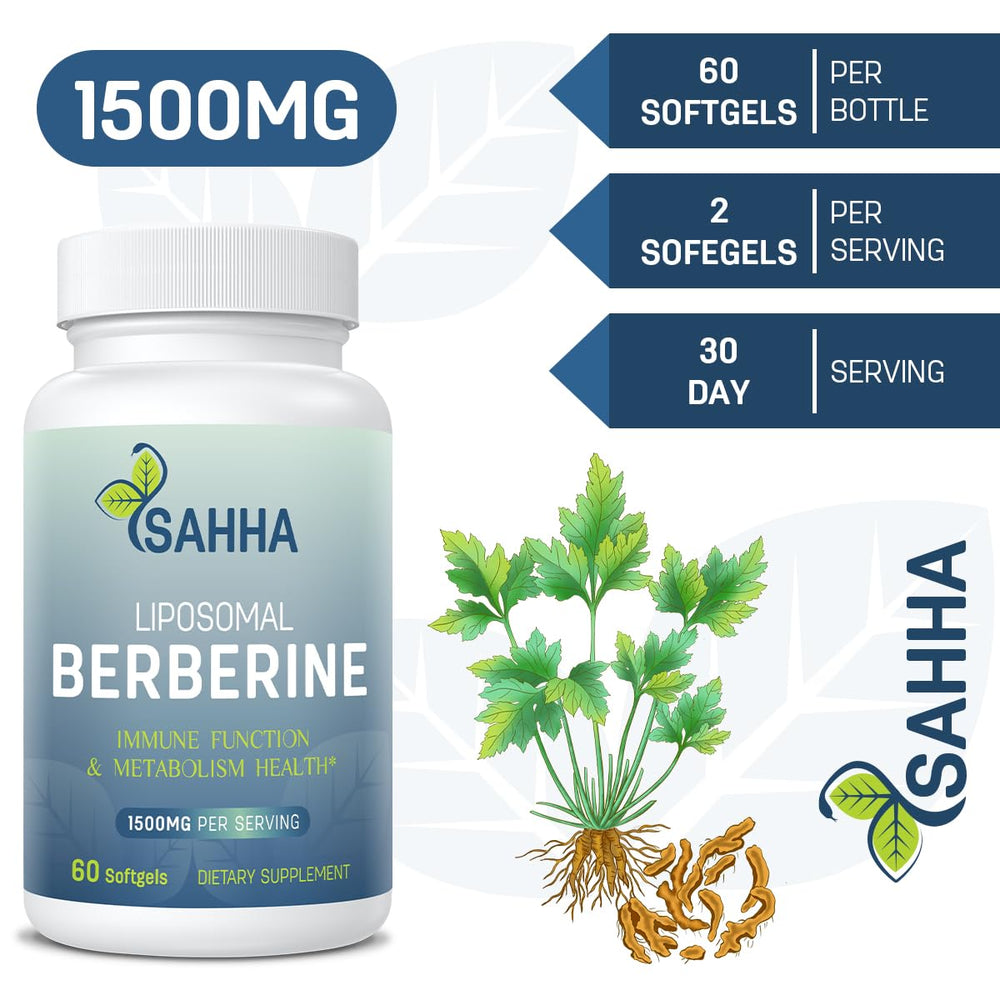 Sahha Liposomal Berberine logo with bottle signaling trusted wellness support