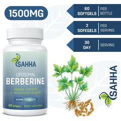 Sahha Liposomal Berberine logo with bottle signaling trusted wellness support