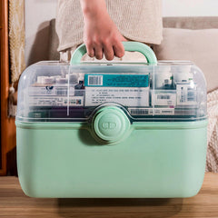 Saim large-capacity organizer fits multiple first-aid items and more.