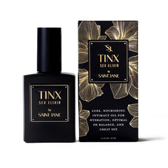 Saint Jane Tinx Elixir intimacy oil bottle showcases luxury hydration potential