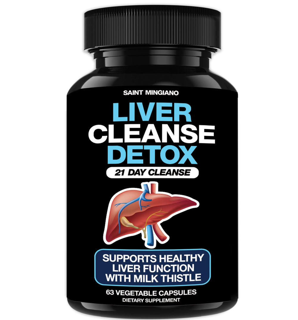 Saint Mingiano Liver Cleanse bottle front view for daily liver support.