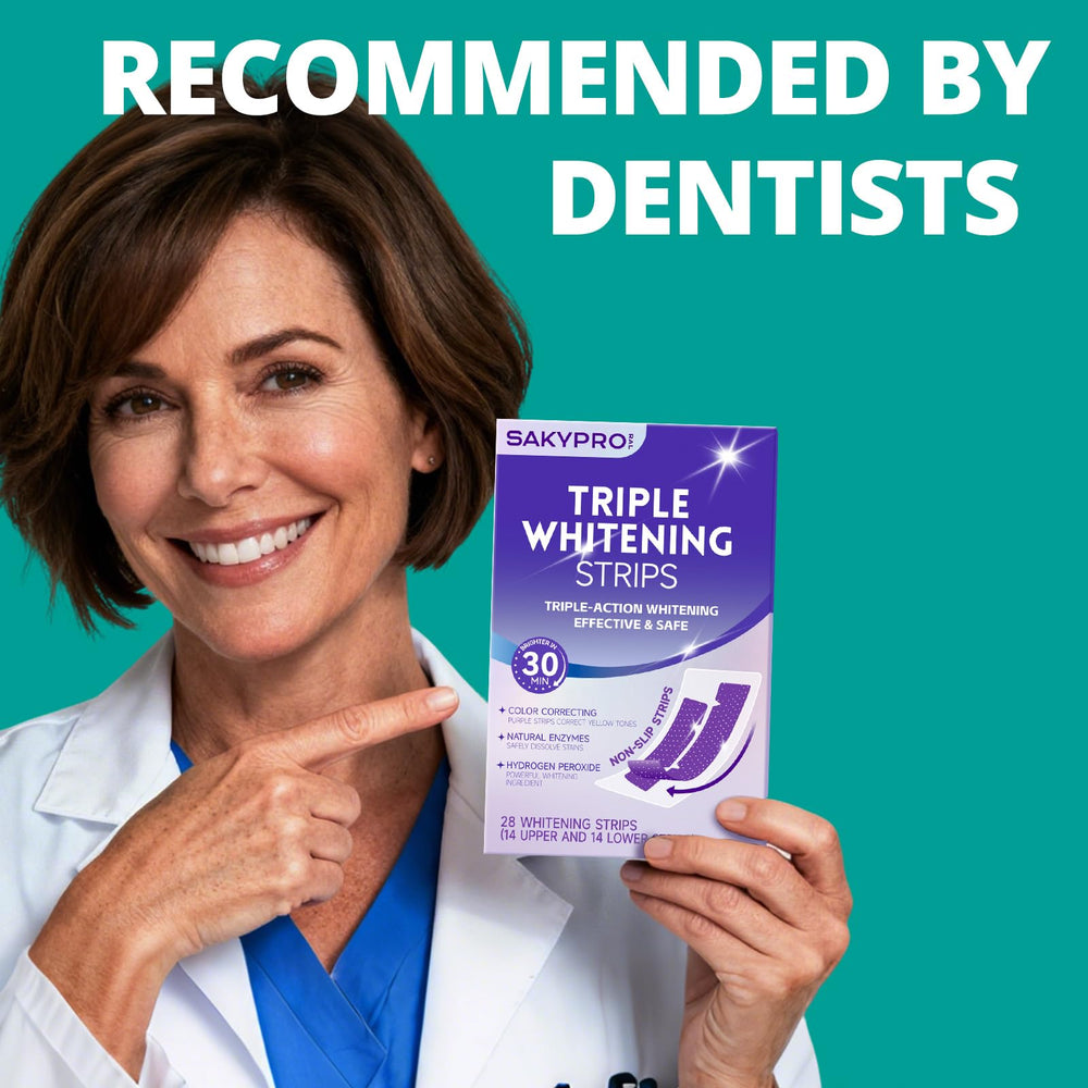 SAKYPRORAL strips with non-slip adhesive keeping position during a 30-minute treatment.
