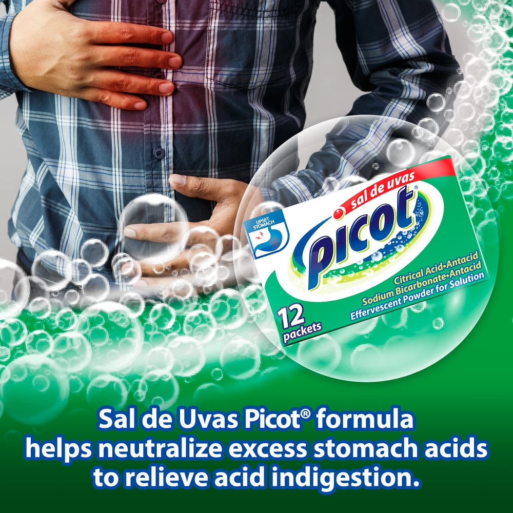 Sal de Uvas Picot used after a large meal for indigestion comfort.