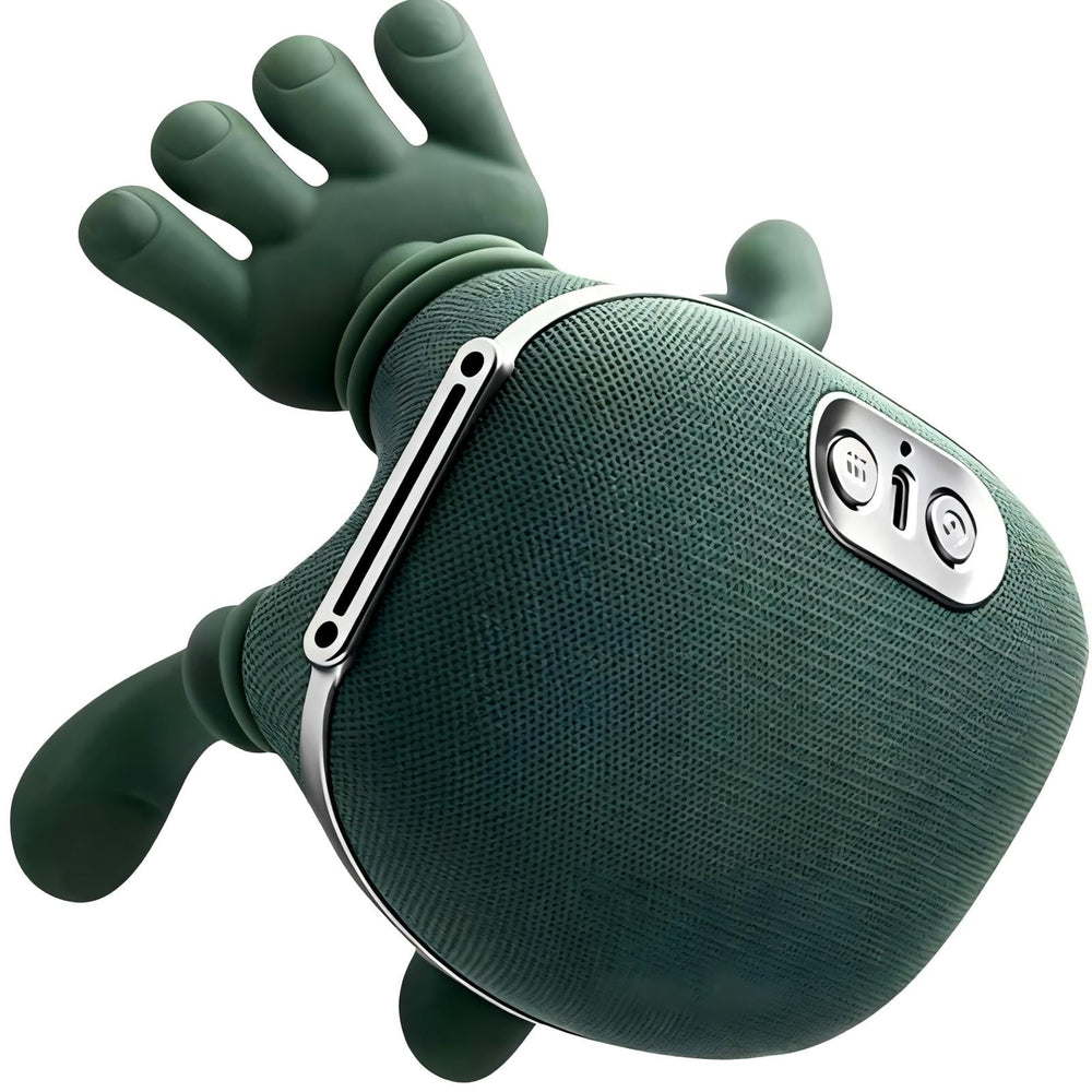 Salan 4D neck massager side view showing ergonomic strap for portable use