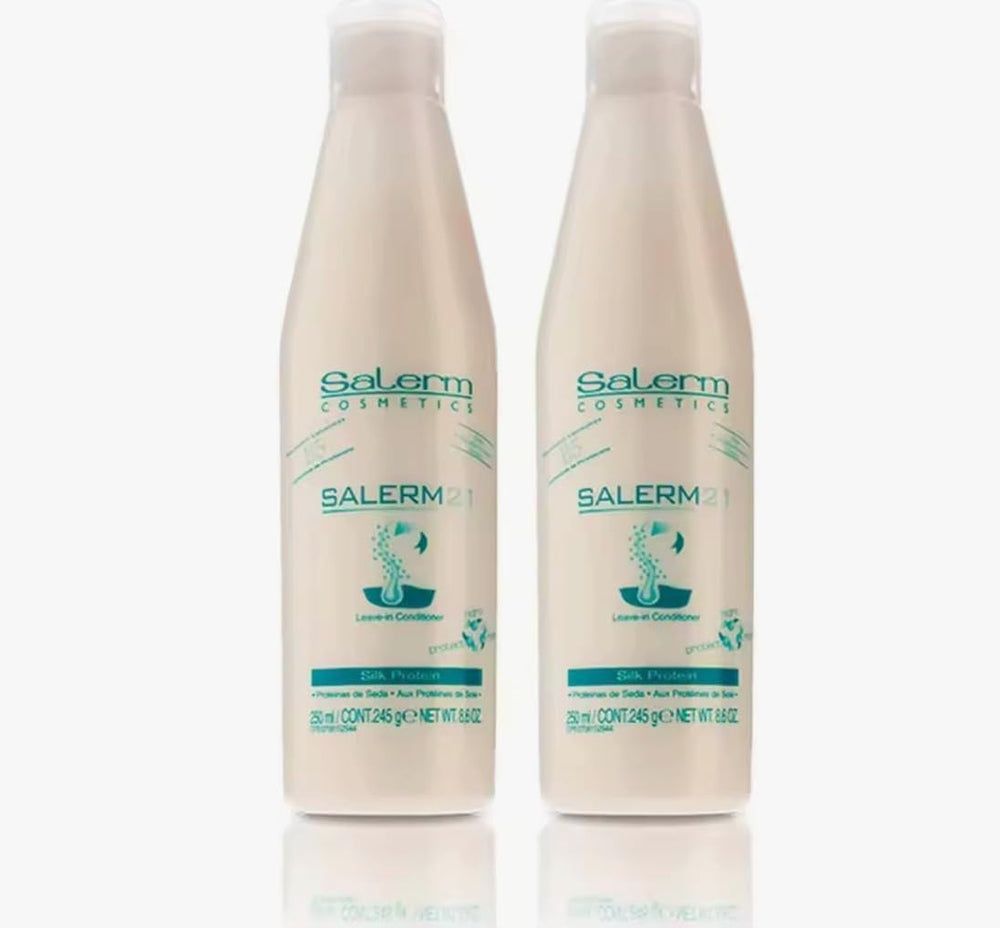 Salerm 21 B5 Silk Protein rinse conditioner pack of 2 bottles smooths hair