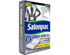 Salonpas lidocaine gel patch on neck provides targeted relief for tense muscles.
