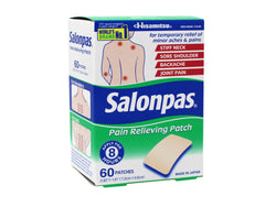 Salonpas patch on arm demonstrates easy removal and mess-free use.