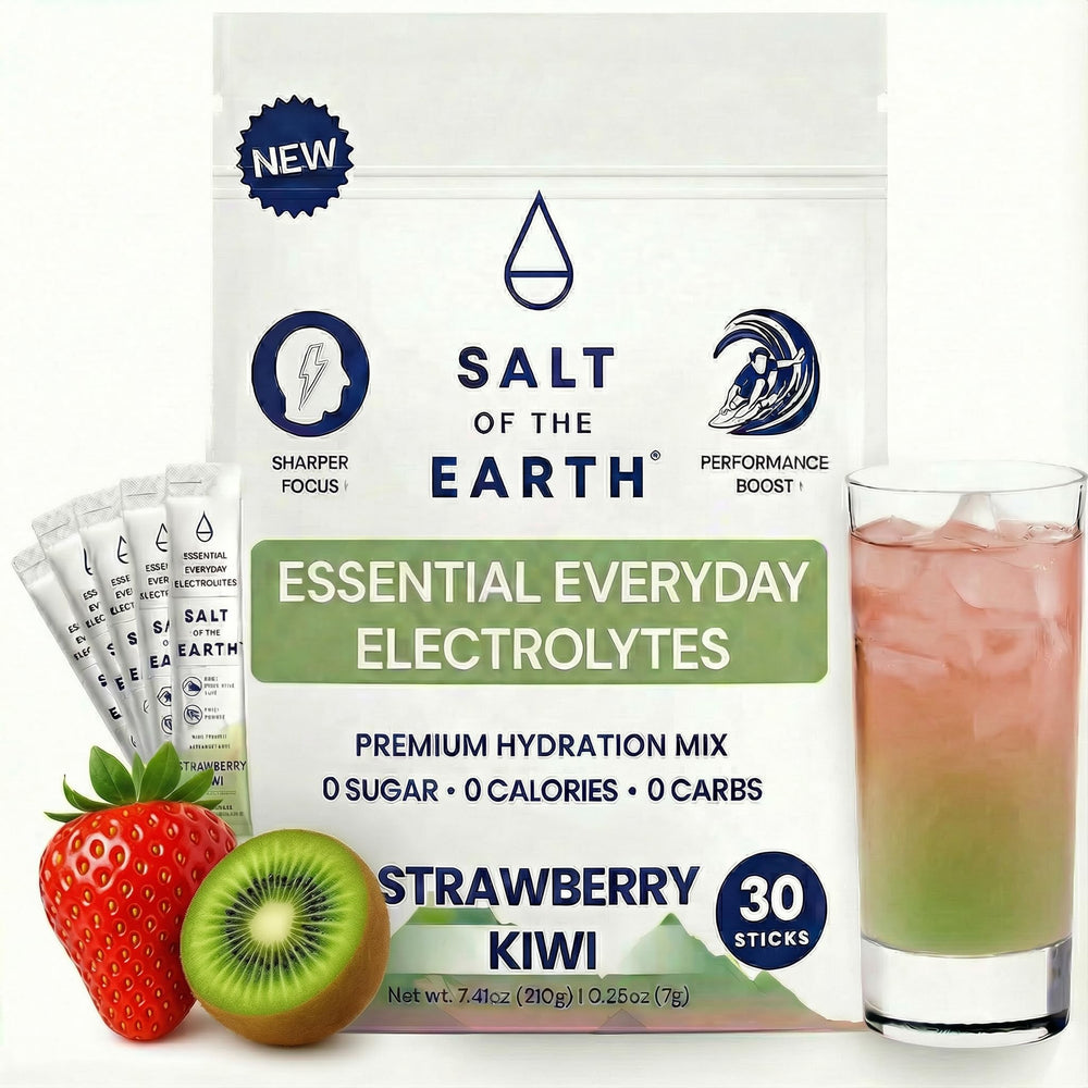 Salt of the Earth Strawberry Kiwi electrolyte stick for on-the-go hydration.