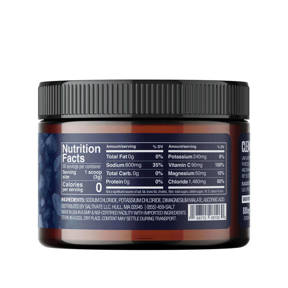 Saltivate Raw Electrolytes high sodium content supports hydration with minimal ingredients.