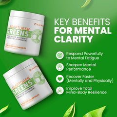 SaltWrap Adaptogen Greens label highlights Ashwagandha and Rhodiola ingredients.