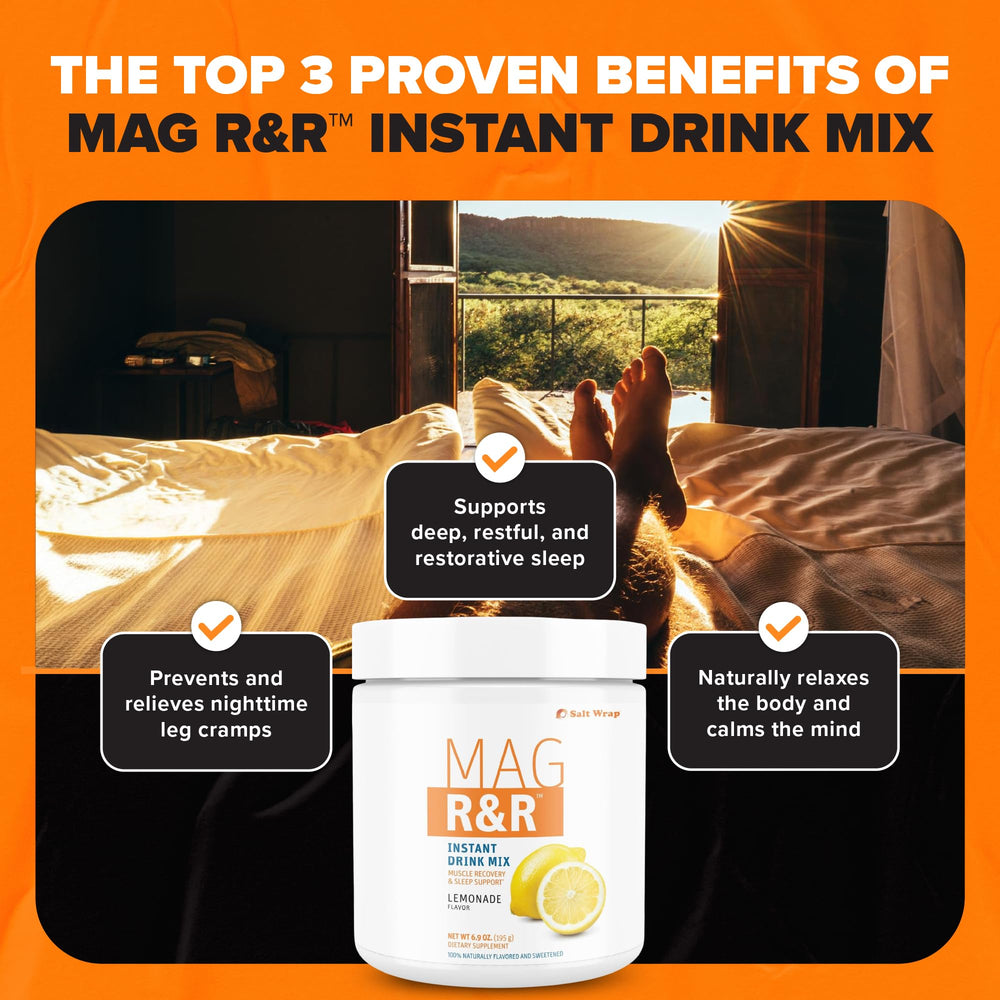 Measuring spoon showing one serving of SaltWrap Mag R&R instant drink mix