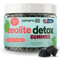 Samara 888 Zeolite Detox Kids bottle shows a gentle daily cleanse for families