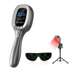 Samatule red light therapy wand in stand for hands-free sessions.