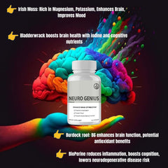 Sampuraka Neuro Genius front label emphasizes natural ingredients and quality