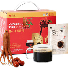 SAMSIDAE Korean Red Ginseng Tonic bottle highlighting caffeine-free energy potential