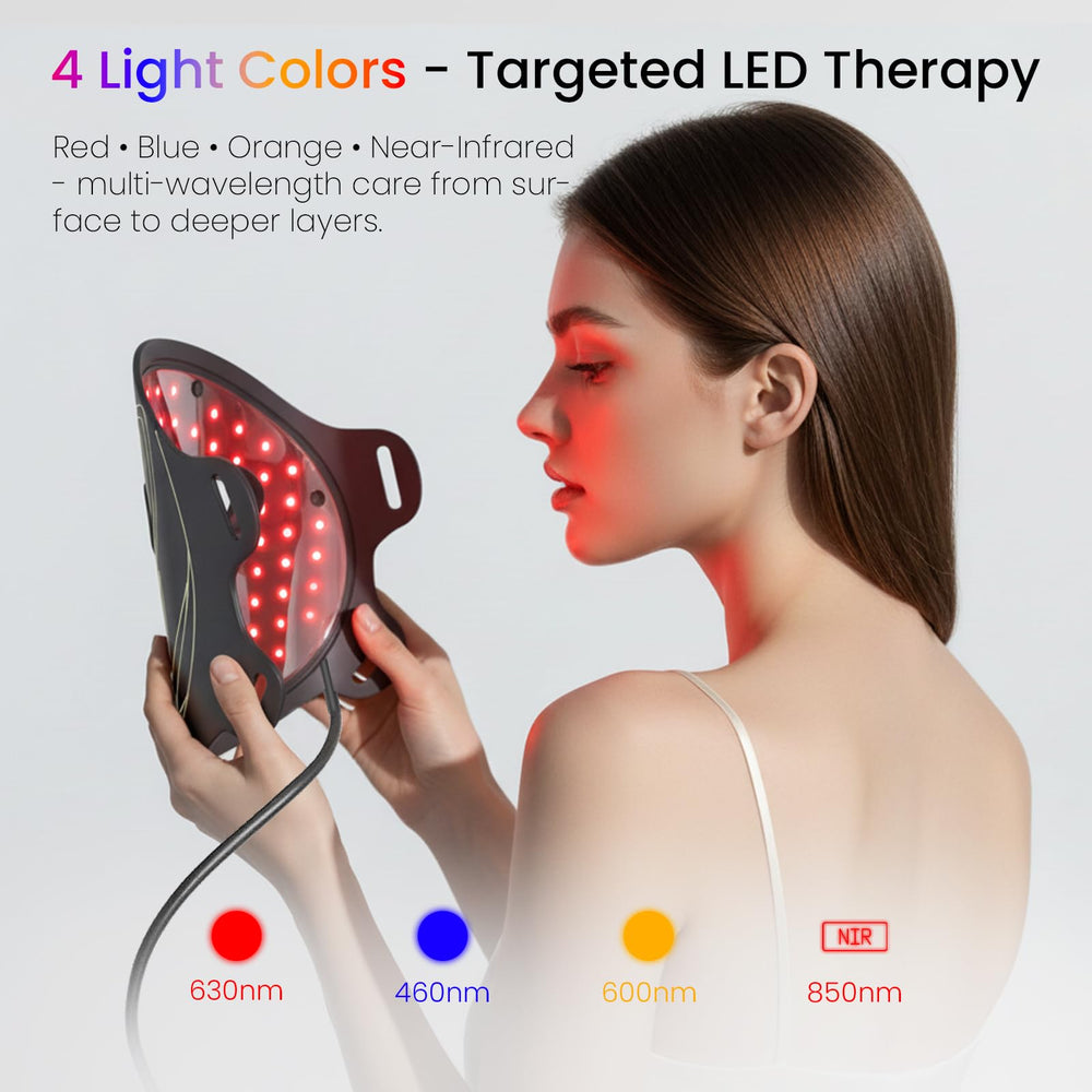 SanaTech LED mask with eye shields blocking glare for multitasking