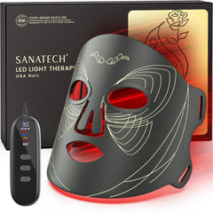 SanaTech LED mask close-up on forehead showing LEDs for rejuvenation potential