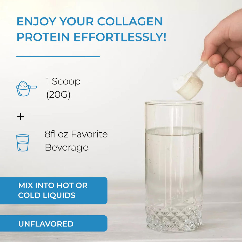 Box of Sandhu's Collagen Peptides highlighting 22 servings for value