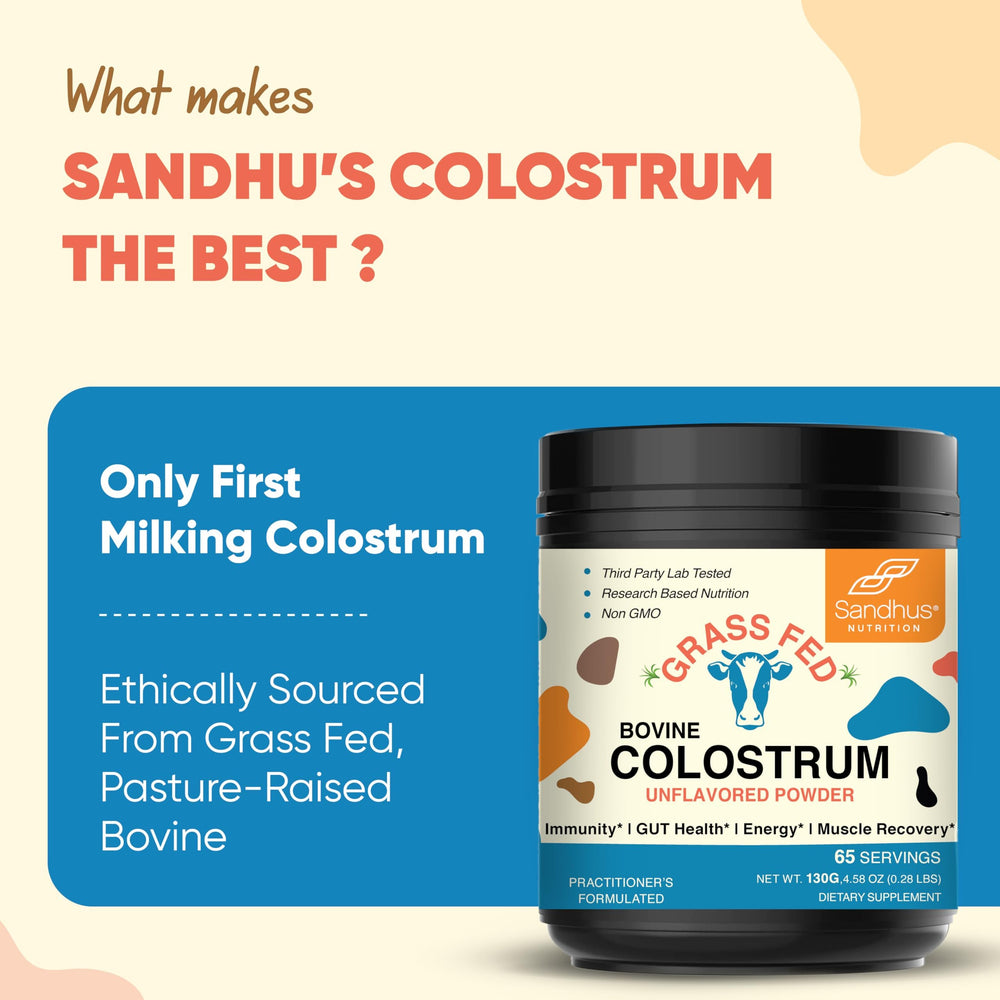 Sandhu's grass-fed colostrum origin shown by grazing cows.