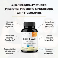 Sandhu's Gut Health capsules ready for daily routine and gut support.