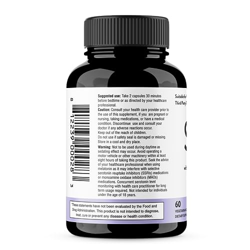 Sandhu's Sleep bottle back shows ingredients and dosing for informed use