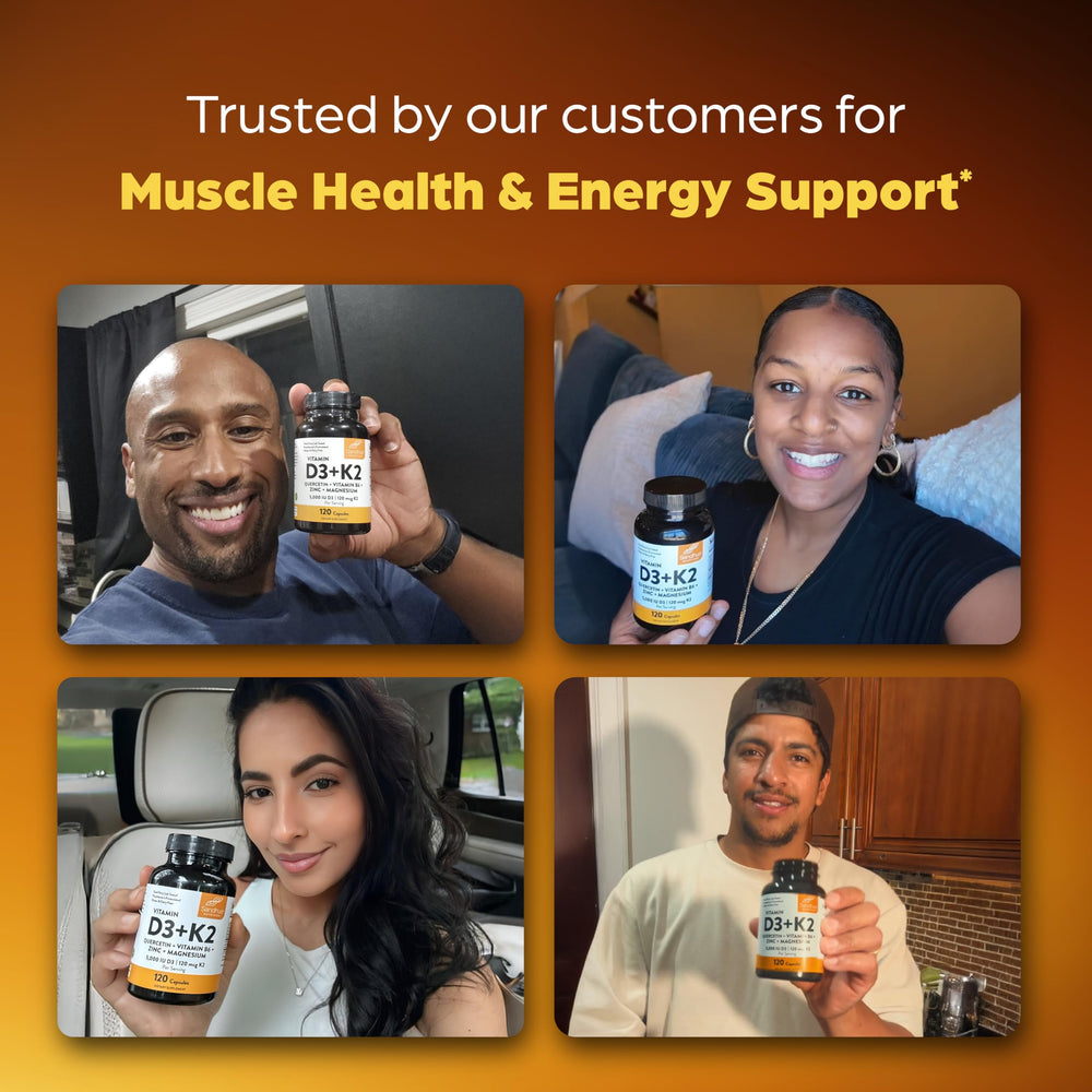 Three-pack of Sandhu's Vitamin D3 K2 Magnesium bottles.