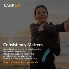 SANE Luminae NSF-certified logo underscoring safety testing