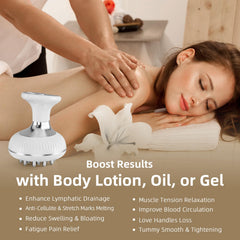 Sanivor heat function delivers comforting warmth to thighs and abdomen during massage.