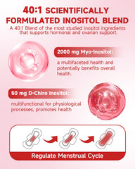 SANSICE D-Chiro Inositol bottle label shows 40:1 blend ratio.