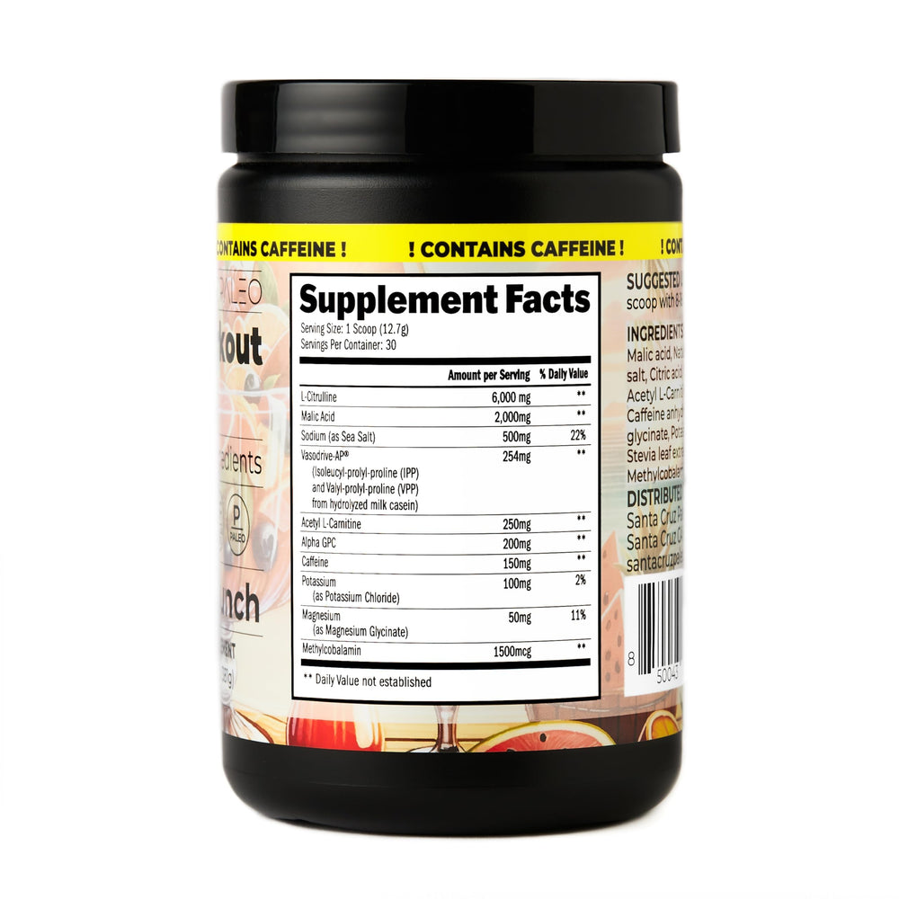 Ingredients include L-Citrulline and electrolytes to support hydration during workouts.