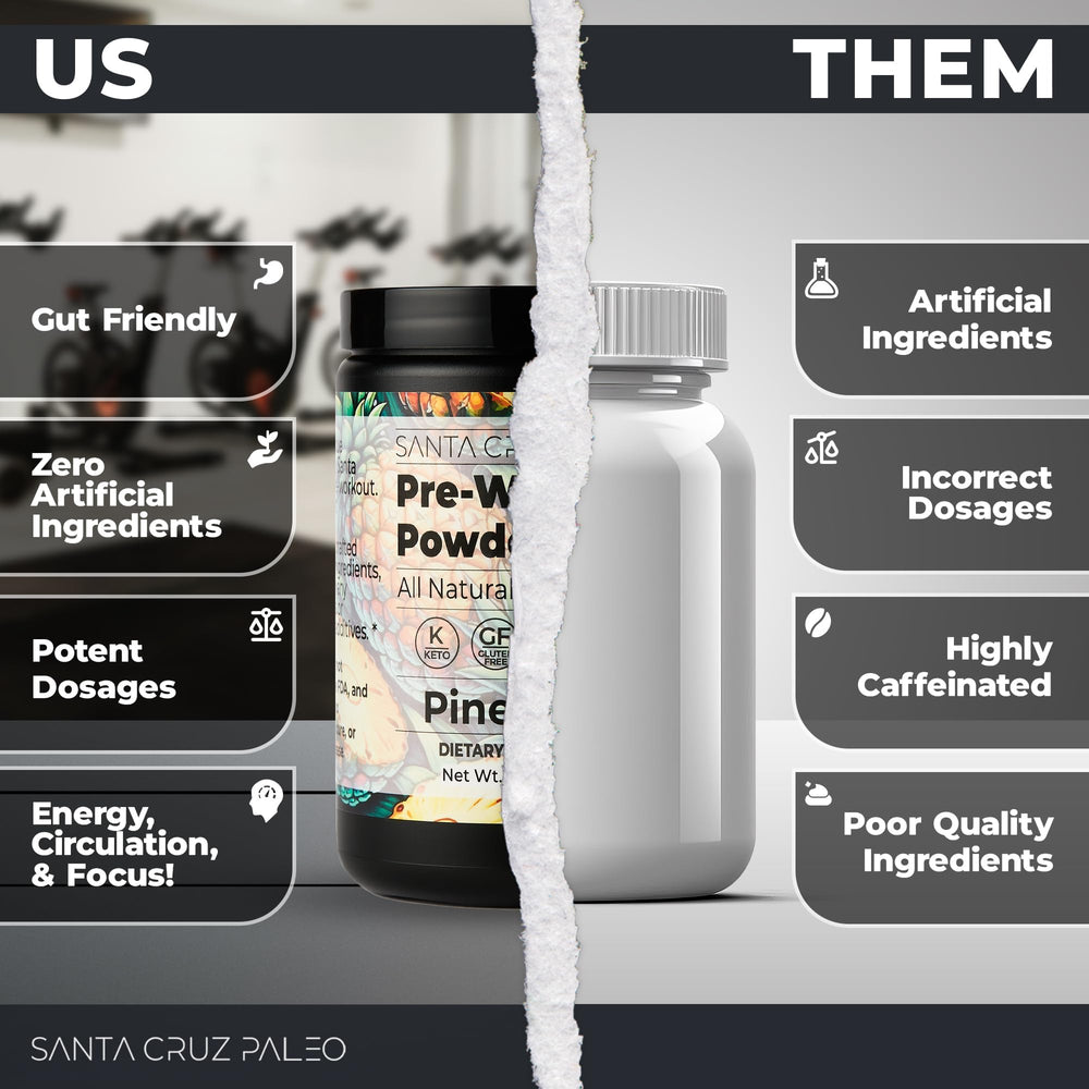 Santa Cruz Paleo pre-workout mixing in water to form a clean drink