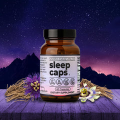Front view of Santa Cruz Paleo Sleep Caps bottle showing clean branding
