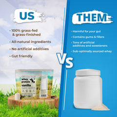 Santa Cruz Paleo Whey Vanilla ingredients label highlights simple, gluten-free components.