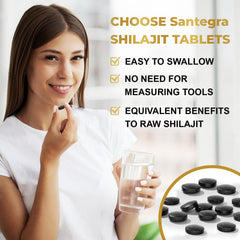 Santegra Shilajit Himalayan origin label emphasizes authentic sourcing.