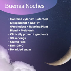 Santo Remedio Buenas Noches nighttime routine setup with the bottle on a nightstand.