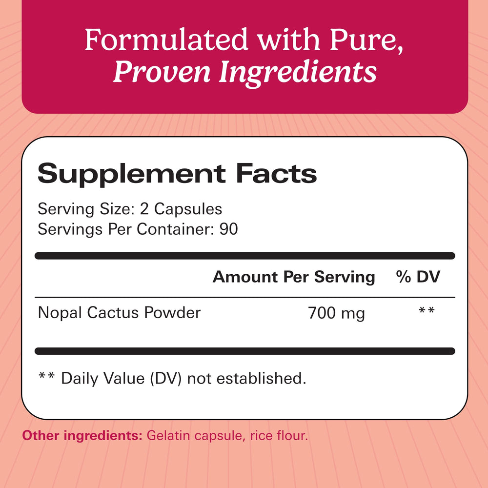 Santo Remedio Nopal capsules being poured for easy daily supplementation.