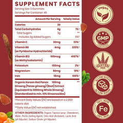 Sapotax Korean Red Panax Ginseng Gummies close-up highlighting chewy texture for easy daily use.